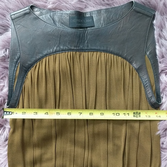 DEREK LAM Leather paneled dress. Sz 4. - Picture 3 of 8